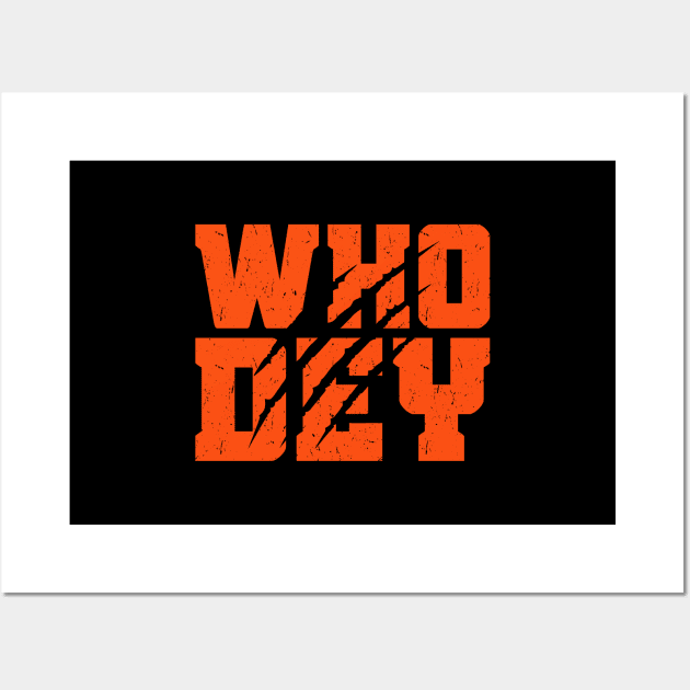 Who Dey with Tiger Scratch Wall Art by overweared